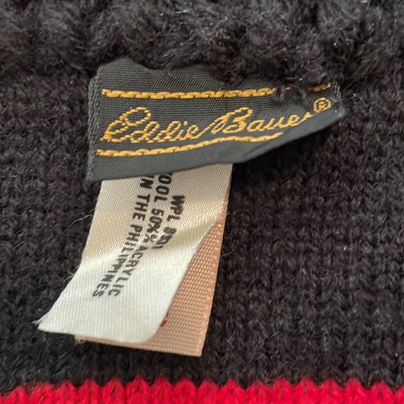 Vintage Eddie Bauer Wool blend Knit scarf - snowflake double layer, unisex - Picture 7 of 9